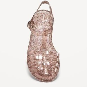 Old Navy Girl's Glitter Jelly Sandals - Rose Gold